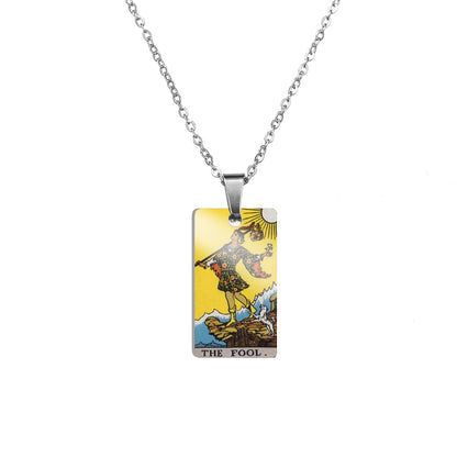 Tarot Card Necklace | Colorful Major Arcana Pendants | Witchy Jewelry For Spiritual Men And Women | Stainless Steel Tarot Cards Charm Necklaces | Apollo Tarot Shop