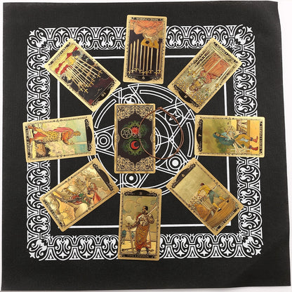 Gold Foil Tarot Deck | High-End Box + Waterproof, Wear-Resistant, Golden Plastic Cards + English Guidebook | Rider-Waite Inspired Divination Gift Set | Apollo Tarot Shop