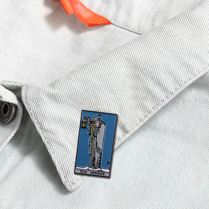 The Hermit Tarot Card Enamel Lapel Pin | Introvert Self-Care Brooch Badge Gift for Backpacks | Spiritual Charm Jewelry Gift | Apollo Tarot Shop
