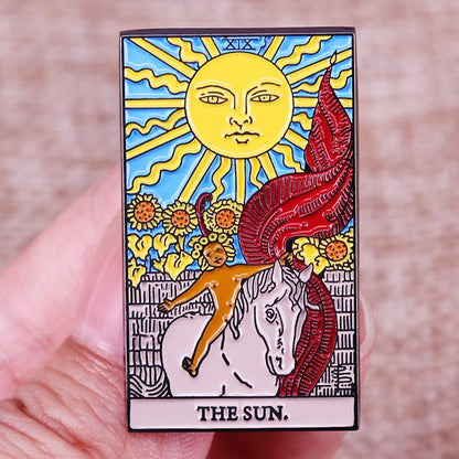 The Sun Tarot Card Enamel Lapel Pin | Optimism and Positivity Brooch For Shirt Bag | Badge Jewelry Gift For Friends | Apollo Tarot Shop