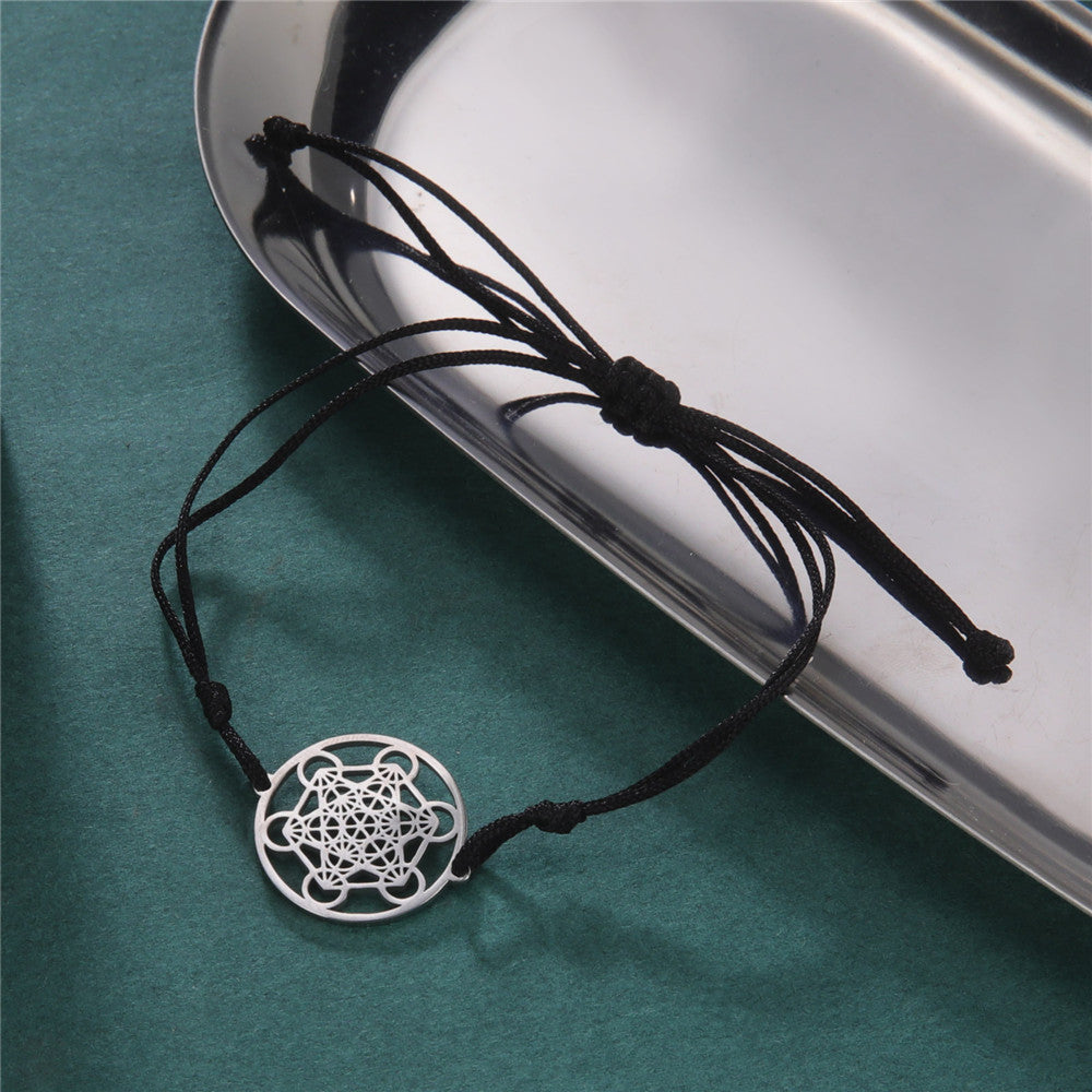Metatron's Cube Bracelet | Archangel Sigil Jewelry For Spiritual Women | Sacred Geometry Stainless Steel Witchy Accessory | Apollo Tarot Jewelry Shop