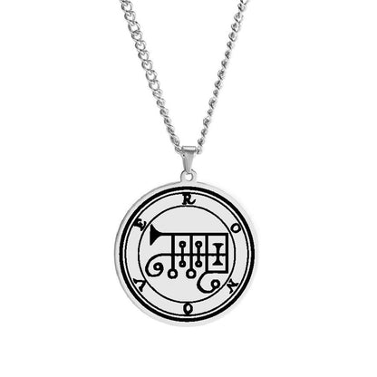 Silver Necklace Of Demon Sigil From The Lesser Key Of Solomon | Goetia Magick Pendants (Sigils 25-36) | Apollo Tarot Jewelry Shop