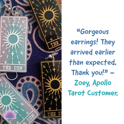 The Sun Tarot Card Resin Earrings