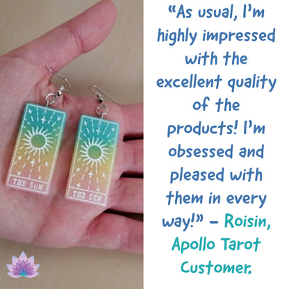 The Sun Tarot Card Resin Earrings