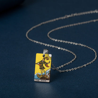 Tarot Card Necklace | Colorful Major Arcana Pendants | Witchy Jewelry For Spiritual Men And Women | Stainless Steel Tarot Cards Charm Necklaces | Apollo Tarot Shop