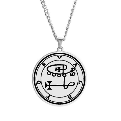 Silver Necklace Of Demon Sigil From The Lesser Key Of Solomon | Goetia Magick Pendants (Sigils 1-12) | Apollo Tarot Jewelry Shop