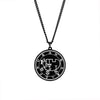 Black Necklace With Seals Of The 72 Spirits In The Lesser Key of Solomon | King Asmoday Demon Origins Goetia Stainless Steel Pendant | Apollo Tarot Jewelry Shop