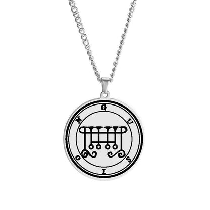 Silver Necklace Of Demon Sigil From The Lesser Key Of Solomon | Goetia Magick Pendants (Sigils 1-12) | Apollo Tarot Jewelry Shop