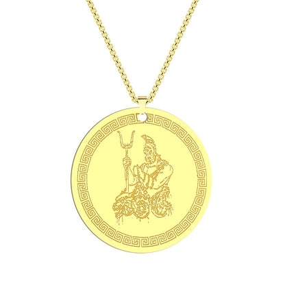 Hades & Cerberus Greek Mythology Necklace | Chthonic God Of The Underworld Pendant | Silver Or Gold-Plated Stainless Steel Charm Jewelry | Apollo Tarot Shop