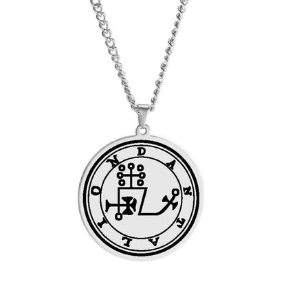 Silver Pendant Necklace With Seals Of The 72 Spirits In The Lesser Key of Solomon (Sigils 61-72) | Apollo Tarot Jewelry Shop