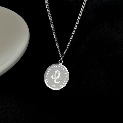 Twelve Constellation Long Necklace | 12 Zodiac Signs Round Silver Color Pendant | Witchy Birthday Gift Jewelry For Spiritual Men & Women | Apollo Tarot Shop