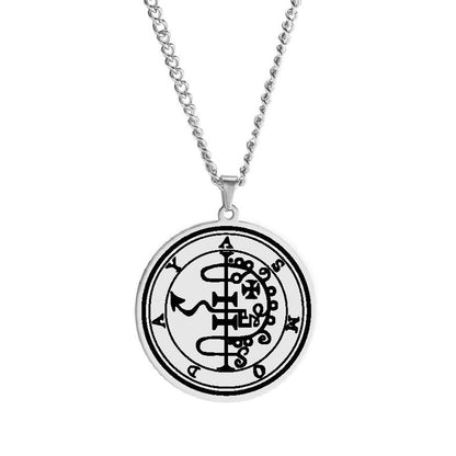 Silver Necklace Of Demon Sigil From The Lesser Key Of Solomon | Goetia Magick Pendants (Sigils 25-36) | Apollo Tarot Jewelry Shop