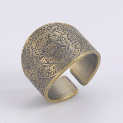 Seal of The 7 Archangels Protection Ring | Metatron Cube Ring Amulet | Lilith Sigil Vintage Ring Jewelry | Apollo Tarot Shop