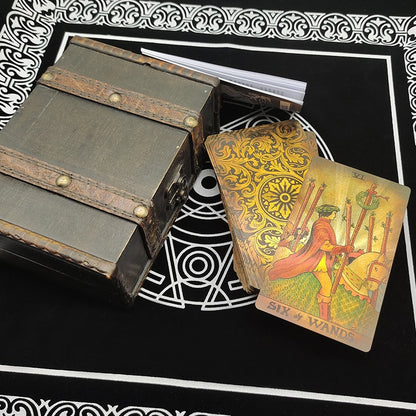 Gold Foil Tarot Deck In Chest Box + English Guidebook | Apollo Tarot Shop