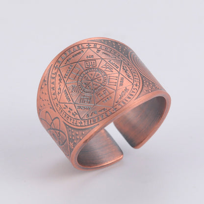 Seal of The 7 Archangels Protection Ring | Metatron Cube Ring Amulet | Lilith Sigil Vintage Ring Jewelry | Apollo Tarot Shop