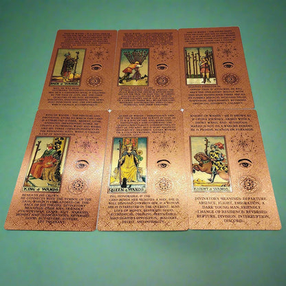 Beginner Tarot Deck With Meaning Keywords | Gold Foil Tarot Cards In Economic Tuck Box + English Guidebook For Newbie Readers | Apollo Tarot Shop