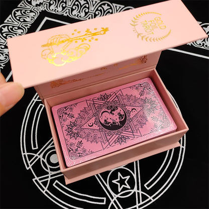 Pink & Green Gold Foil Tarot Cards Deck In Premium Gift Boxes + English Guidebook For Beginner Readers | Apollo Tarot Shop