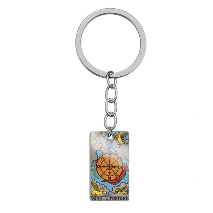 Tarot Card Keychain | Stainless Steel Major Arcana Keyring | Pagan Lucky Amulet | Spiritual Witchy Jewelry Accessories Gift | Apollo Tarot Shop