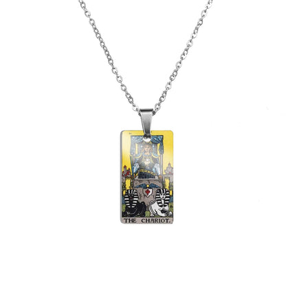 Tarot Card Necklace | Colorful Major Arcana Pendants | Witchy Jewelry For Spiritual Men And Women | Stainless Steel Tarot Cards Charm Necklaces | Apollo Tarot Shop