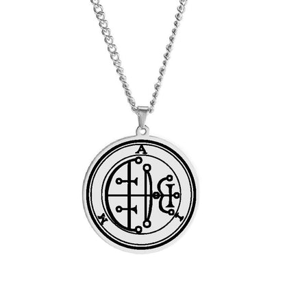 Products Silver Necklace Of Demon Sigil From The Lesser Key Of Solomon | Goetia Magick Pendants (Sigils 13-24) | Apollo Tarot Jewelry Shop