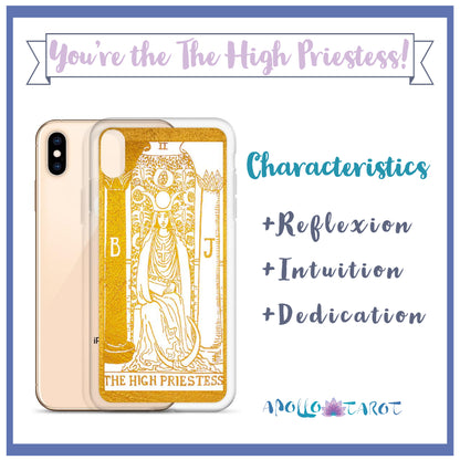 The High Priestess Golden Iphone Case - Apollo Tarot