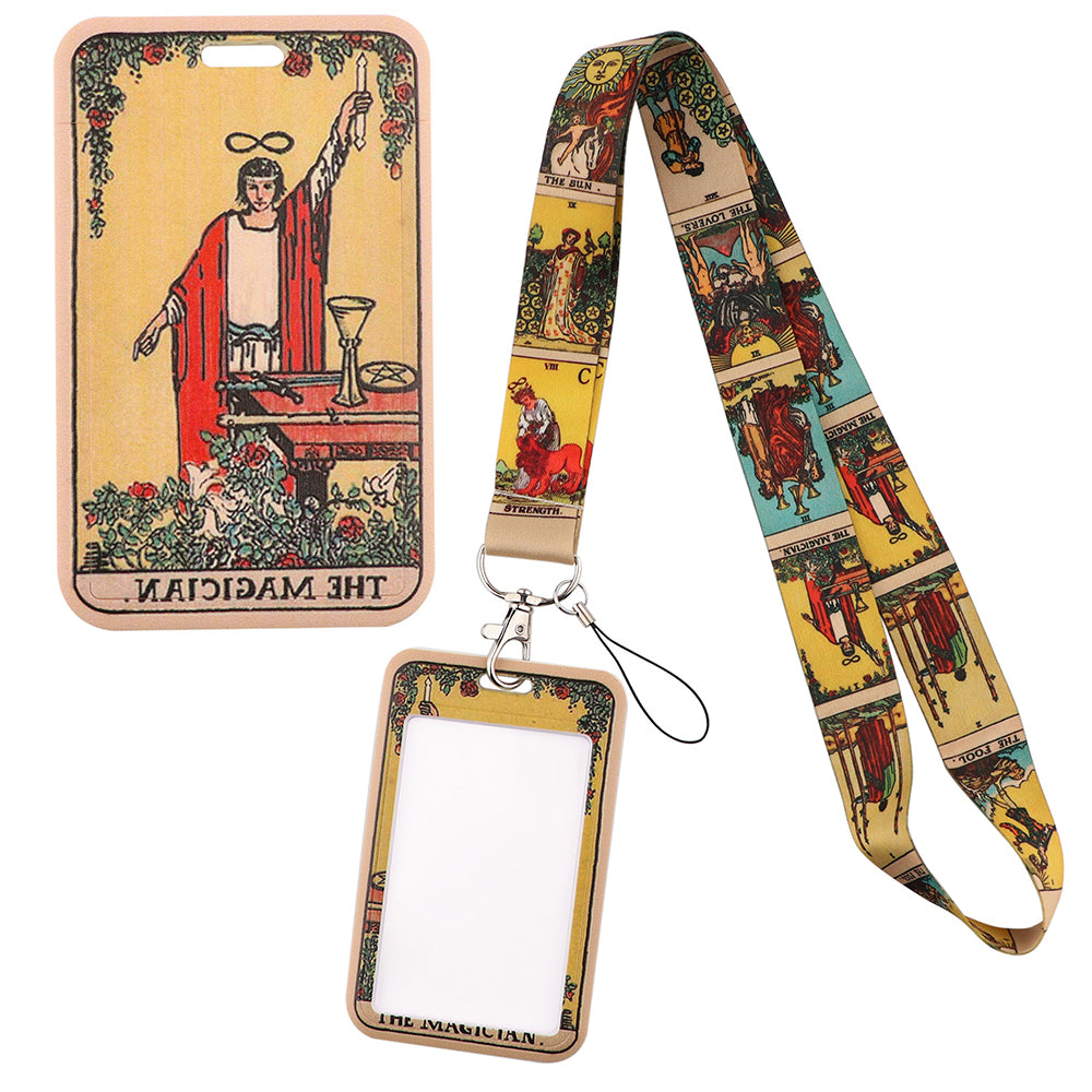 Lanyard Of The Magician Tarot Card Business ID Credit Card Cover | Funny Badge Holder Phone Strap | Major Arcana Hang Rope Keychain Keyrings Lariat | Apollo Tarot Shop