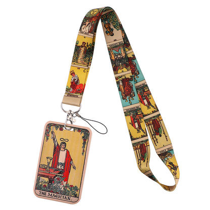 Lanyard Of The Magician Tarot Card Business ID Credit Card Cover | Funny Badge Holder Phone Strap | Major Arcana Hang Rope Keychain Keyrings Lariat | Apollo Tarot Shop