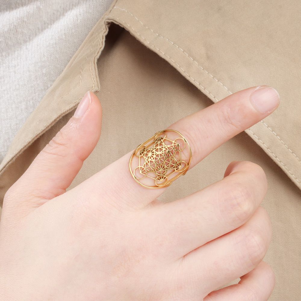 Archangel Metatron Cube Ring | Statement Jewelry | Apollo Tarot Shop