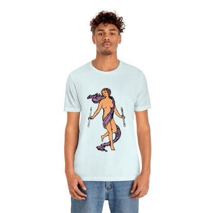 The World Tarot Card Unisex Blue T-Shirt | Witchy Apparel Gift For Spiritual Men & Women | Apollo Tarot 