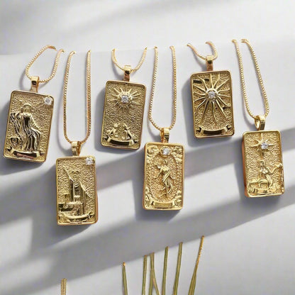 Tarot Necklace | Shiny Tarot Cards Pendant | Apollo Tarot