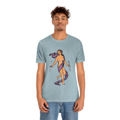 The World Tarot Card Unisex Blue T-Shirt | Witchy Apparel Gift For Spiritual Men & Women | Apollo Tarot 