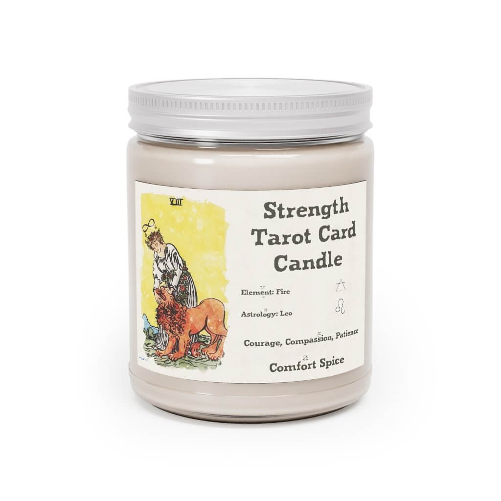 Strength Tarot Card Aromatherapy Spice Scented Candle, 9oz - Image #1