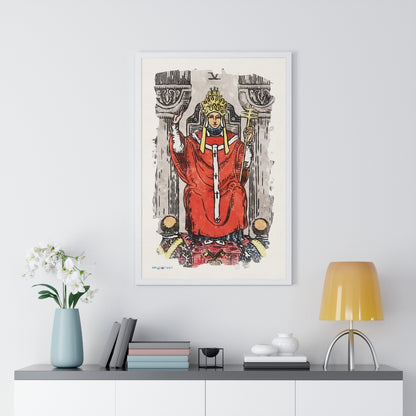 Watercolor of The Hierophant Tarot Card Framed Poster | Apollo Tarot