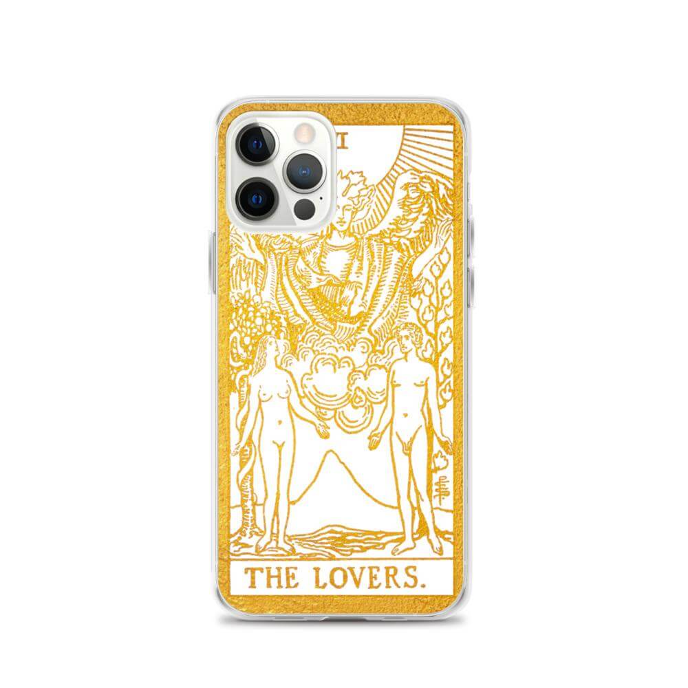 The Lovers -  Tarot Card iPhone Case (Golden / White) - Image #15