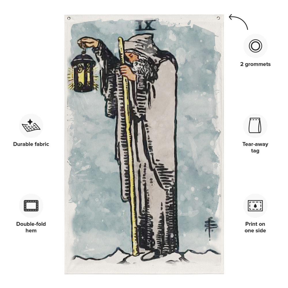 Tarot Tapestry | Hermit Tarot Card Flag | Apollo Tarot