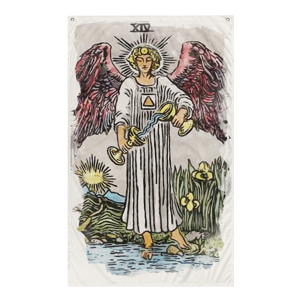 Tarot Tapestry | The Temperance Tarot Card Flag | Apollo Tarot