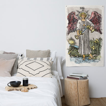 Tarot Tapestry | Wall Art Flags Of Major Arcana Tarot Cards | Wall Hanging Premium Fabric With Installation Kit | Esoteric Witchy Home Decor | Apollo Tarot