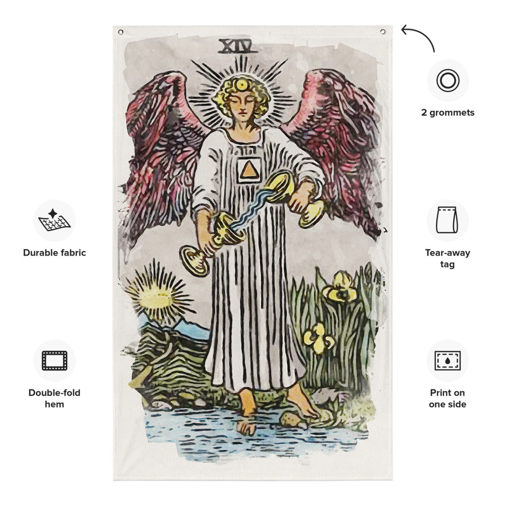 Tarot Tapestry | The Temperance Tarot Card Flag | Apollo Tarot