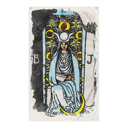 Tarot Wall Tapestry | The High Priestess Tarot Card Flag | Apollo Tarot