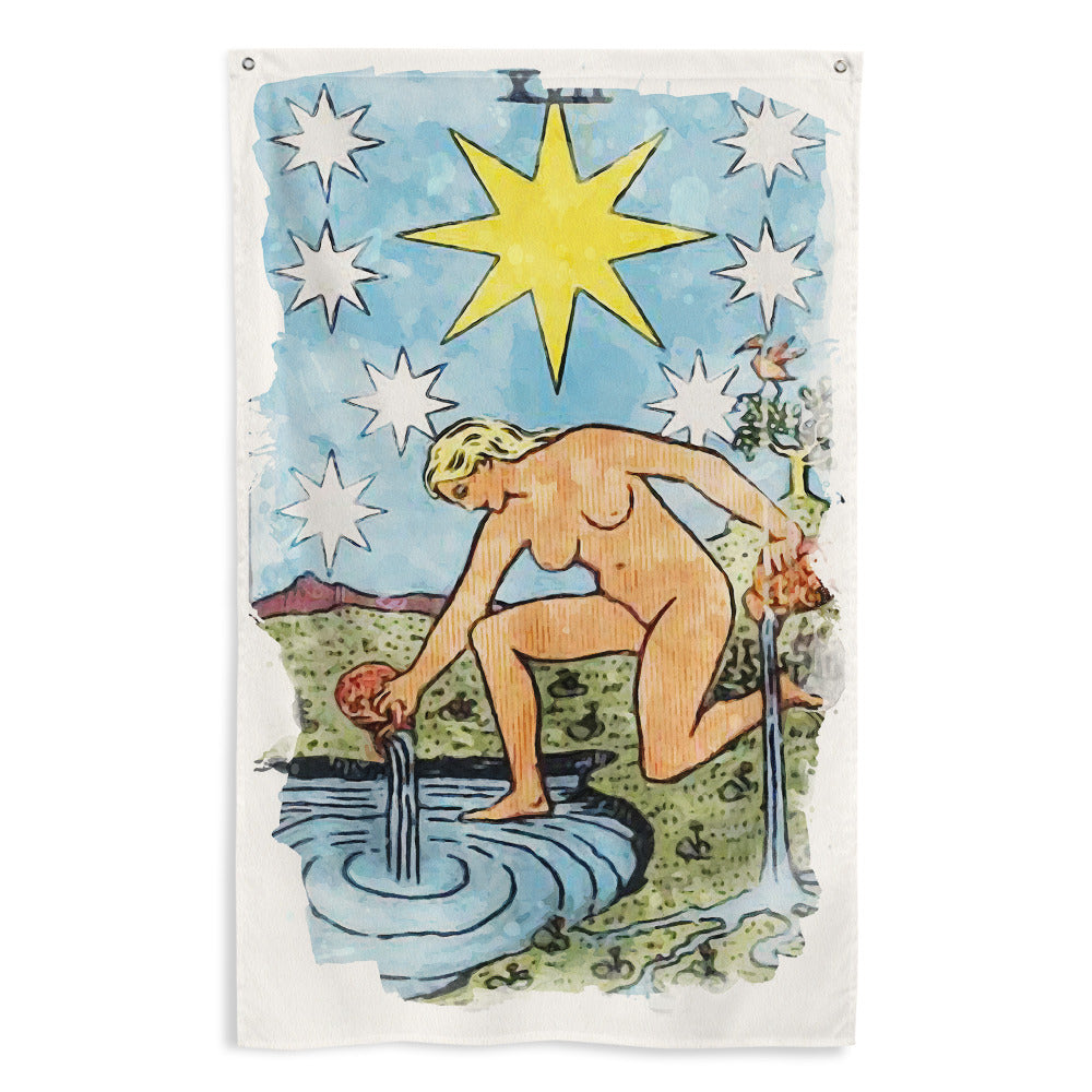 Tarot Wall Tapestry | The Star Tarot Card Flag | Apollo Tarot