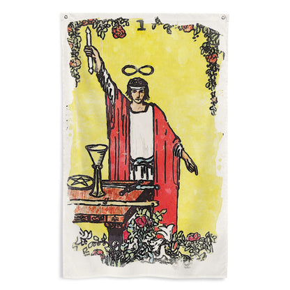 Tarot Wall Tapestry | The Magician Tarot Card Flag | Apollo Tarot