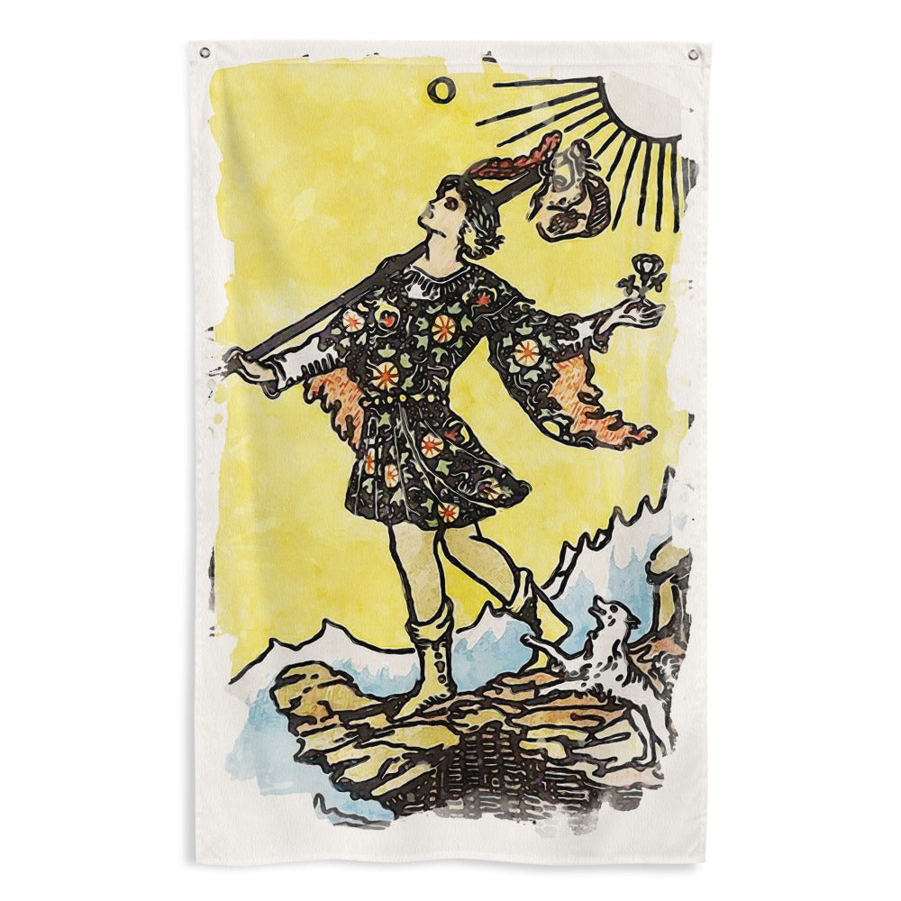Tarot Wall Tapestry | The Fool Tarot Card Flag | Apollo Tarot