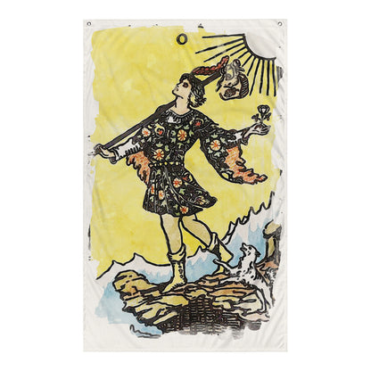 Tarot Wall Tapestry | The Fool Tarot Card Flag | Apollo Tarot