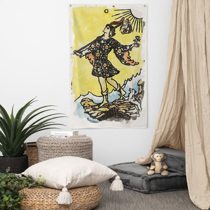 Tarot Wall Tapestry | The Fool Tarot Card Flag | Apollo Tarot