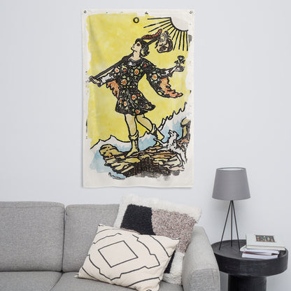 Tarot Wall Tapestry | The Fool Tarot Card Flag | Apollo Tarot