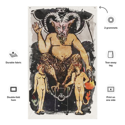 Tarot Tapestry | The Devil Tarot Card Wall Flag | Apollo Tarot