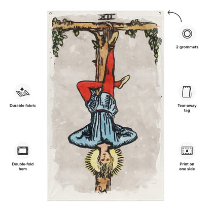 Wall Art Of The Hanged Man Tarot Card | Esoteric Decorative Tapestry Decor Flag | Apollo Tarot