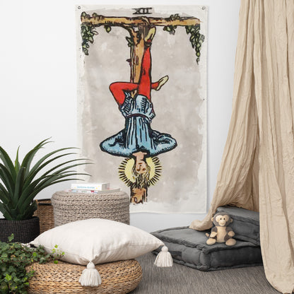 Wall Art Of The Hanged Man Tarot Card | Esoteric Decorative Tapestry Decor Flag | Apollo Tarot