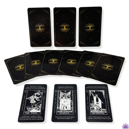 B&W Beginner Tarot Cards Deck With Card Meaning Keywords | Baby Witch Black & White Premium Divination Set | Witchy Party Gift For Friend | Apollo Tarot Shop