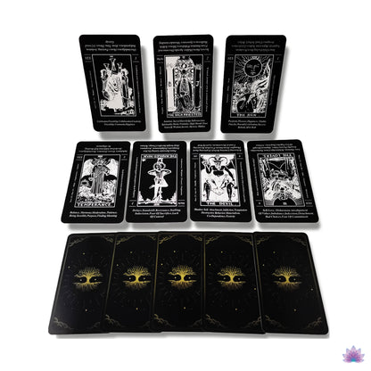 B&W Beginner Tarot Cards Deck With Card Meaning Keywords | Baby Witch Black & White Premium Divination Set | Witchy Party Gift For Friend | Apollo Tarot Shop